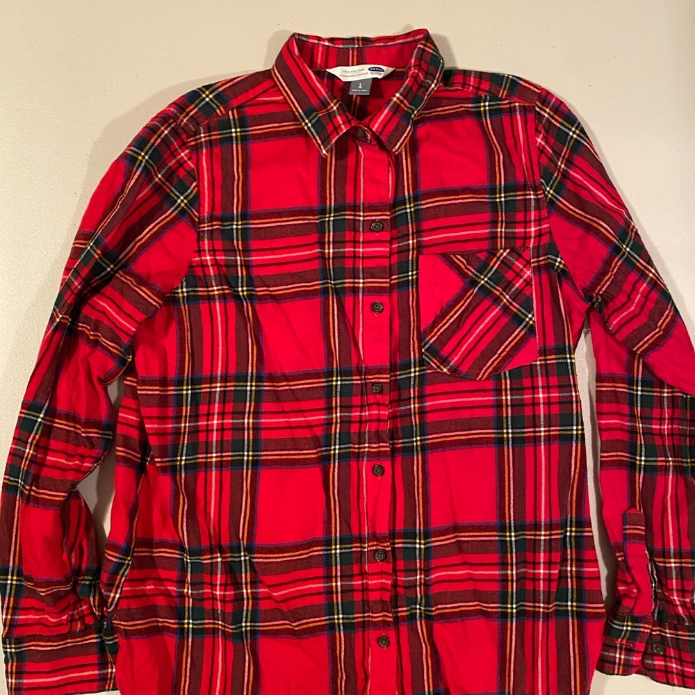 Old Navy Red and Black Plaid Shirt